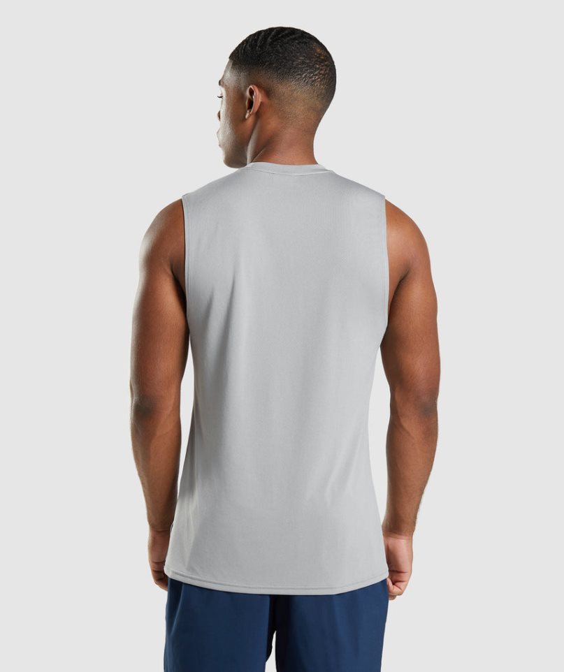 Men's Gymshark Arrival Sleeveless Tanks Grey | NZ 3CUTWS